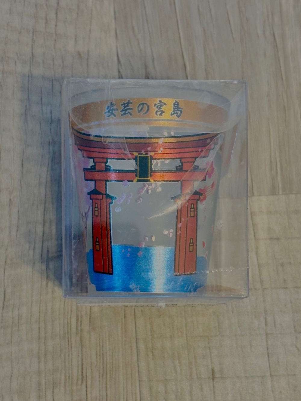 Souvenir Shot Glass from Japan Aki Miyajima Hiroshima Shrine Brand New Sealed